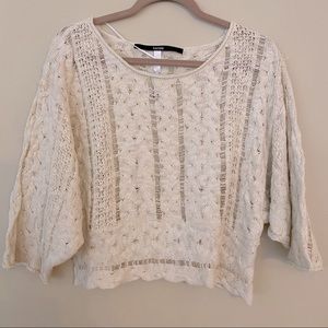 Kensie Cropped Open Knit sweater
